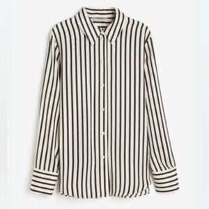 H&M Cream and Black Striped Shirt